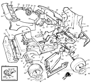 Page A Diagram and Parts List for 76181-9993  Power Wheels Ride-On Cars